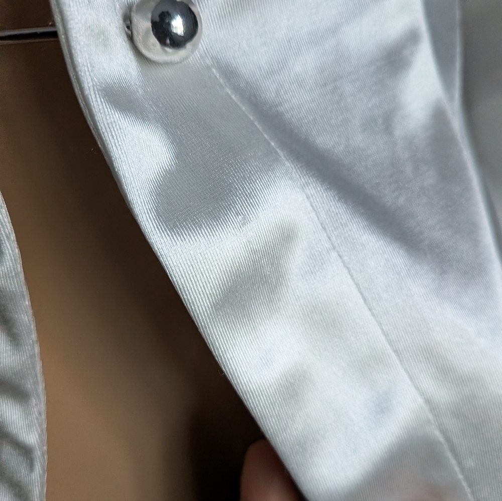 SHEIN White Blazer Satin Finish Tailored Fit - Picture 8 of 10